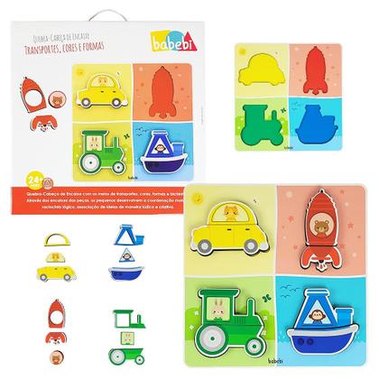 Imagem de Quebra Cabeça De Encaixe Transportes, Cores E Formas Babebi