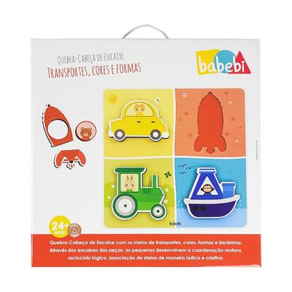 Imagem de Quebra Cabeça De Encaixe Transportes, Cores E Formas Babebi