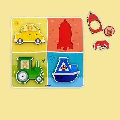 Imagem de Quebra Cabeça De Encaixe Transportes, Cores E Formas Babebi