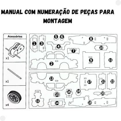 Imagem de Quebra Cabeça de Madeira 3D Mini Veículo Táxi - Dm Toys