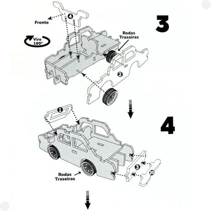 Imagem de Quebra Cabeça de Madeira 3D Mini Veículo Táxi - Dm Toys