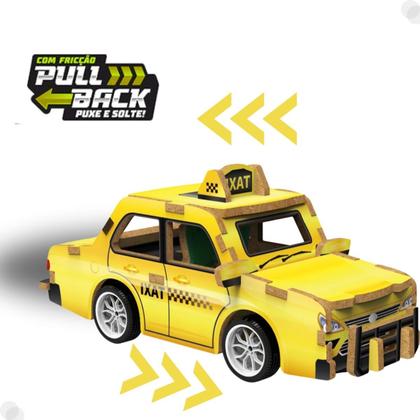 Imagem de Quebra Cabeça de Madeira 3D Mini Veículo Táxi - Dm Toys