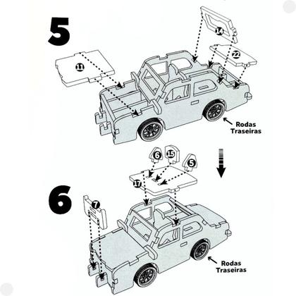 Imagem de Quebra Cabeça de Madeira 3D Mini Veículo Táxi - Dm Toys