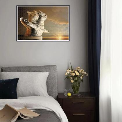 Imagem de Quebra-cabeça De Madeira Adulto 300/500/1000 Peças Gato Amor Romântico Brinquedo Educacional