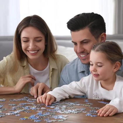 Imagem de Quebra-cabeça De Madeira Adulto 300/500/1000 Peças Gato Amor Romântico Brinquedo Educacional