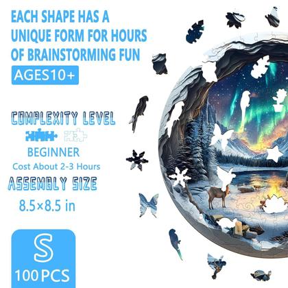 Imagem de Quebra-cabeça de madeira Aurora World Winter 100 peças para adultos