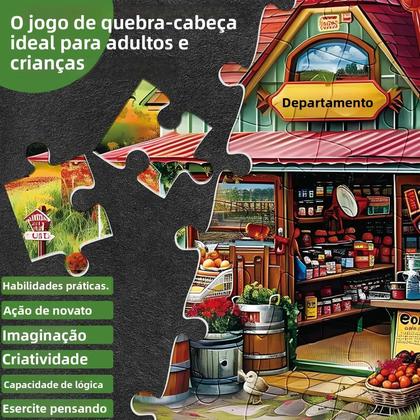 Imagem de Quebra-cabeça De Madeira Loja De Frutas 1000/500/300 Peças Quarto Sala De Jogos Sala De Estar