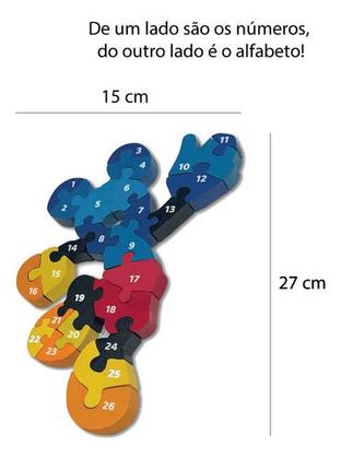 Imagem de Quebra Cabeça De Madeira Mdf Mickey Disney 26 Peças Colorido