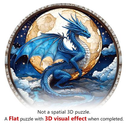 Imagem de Quebra-cabeça de madeira Purdicra Moonlit Blue Dragon 200 peças