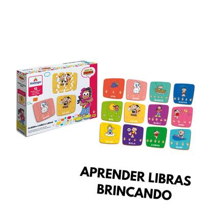 Imagem de Quebra-Cabeça Didático da Turma da Monica - Aprendendo Libras - 50 peças Brinquedo Xalingo 12910