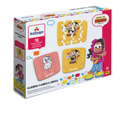 Imagem de Quebra-Cabeça Didático da Turma da Monica - Aprendendo Libras - 50 peças Brinquedo Xalingo 12910