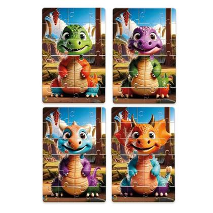 Imagem de Quebra-Cabeça Dino Mix 4 em 1 - 96 peças - Pais e Filhos