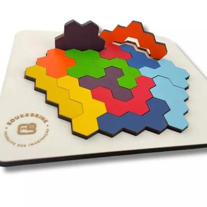 Imagem de Quebra-cabeça Educativo Colmeia Inteligente - Jogo De Madeira