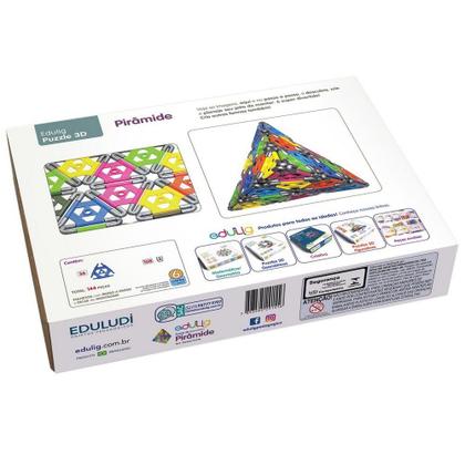 Imagem de Quebra-cabeça Edulig Puzzle 3D Pirâmide - 144 peças e conexões - SWAKC9VFW - Edulig