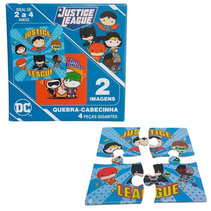 Imagem de Quebra Cabeça Encaixe 4 Partes 2 Imagens Dc Liga Da Justica