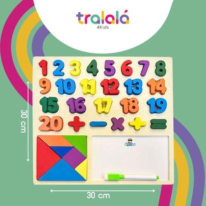 Imagem de Quebra-Cabeça Encaixe Divertido Numeros Lógica Quadro Branco