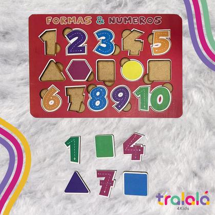 Imagem de Quebra-Cabeça  Encaixe Formas e Números Brinquedo Pedagógico