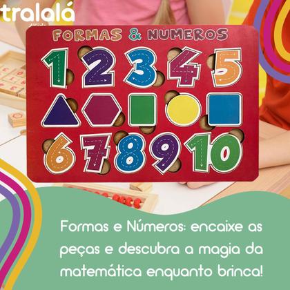 Imagem de Quebra-Cabeça  Encaixe Formas e Números Brinquedo Pedagógico