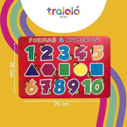 Imagem de Quebra-Cabeça  Encaixe Formas e Números Brinquedo Pedagógico