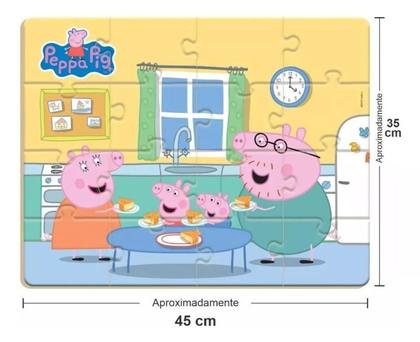 Imagem de Quebra Cabeça Gigante Peppa Pig 45cm Madeira Nig
