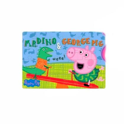 Imagem de Quebra Cabeça Grande Peppa Pig George Brincanco Com Dino 24p