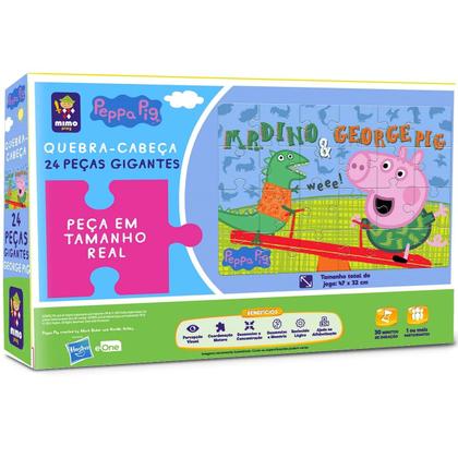 Imagem de Quebra Cabeça Grande Peppa Pig George Brincanco Com Dino 24p