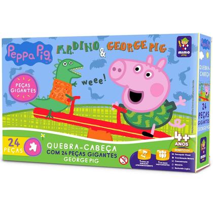 Imagem de Quebra Cabeça Grande Peppa Pig George Brincanco Com Dino 24p