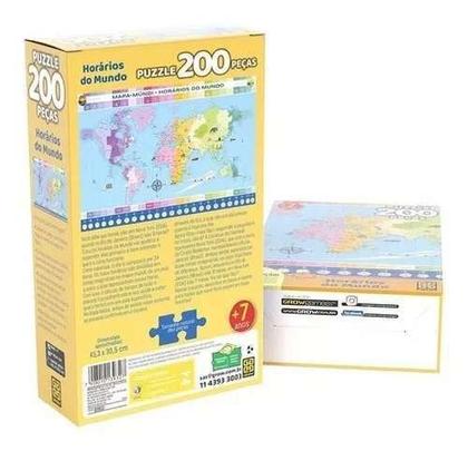 Imagem de Quebra-Cabeça Horários do Mundo 200 Peças Grow