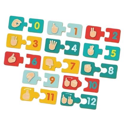 Imagem de Quebra Cabeça Infantil Aprendendo Números em Libras