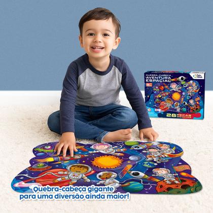 Imagem de Quebra Cabeça Infantil Aventura Espacial 28 Peças Gigantes