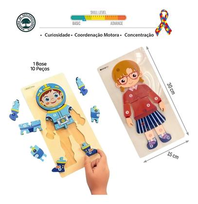 Imagem de Quebra Cabeça Infantil Educa Play Profissões Colorido Brinquedo Educativo de Montar