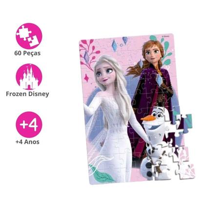 Imagem de Quebra Cabeça Infantil Frozen Disney 60 Peças Hasbro