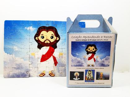 Imagem de Quebra-Cabeça Infantil Jesus Ressuscitado de  60 peças com Terço