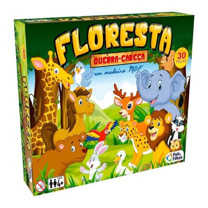 Imagem de Quebra Cabeça Infantil Madeira Mdf 30 Peças Floresta Animais