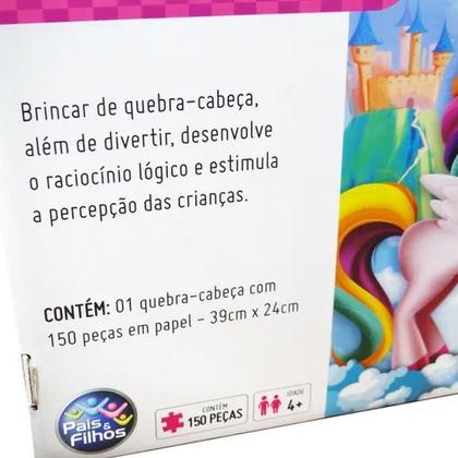 Imagem de Quebra Cabeça Infantil Menina Unicornio 150 Peças Pais e Filhos