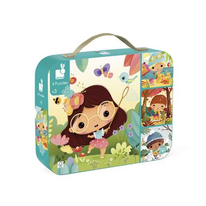 Imagem de Quebra Cabeça Infantil Progressivo 4 Estações 4 9 12 16 Peças Puzzle Educativo Janod