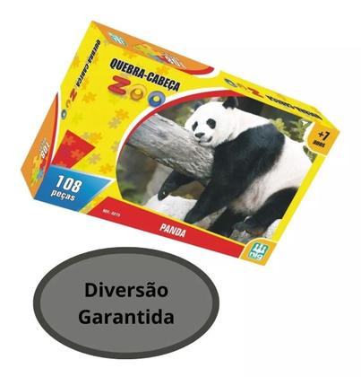 Imagem de Quebra Cabeça Infantil Zoo Panda Brinquedo Educativo Pedagógico 108 Pçs