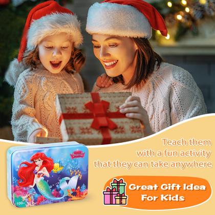 Imagem de Quebra-cabeça LELEMON Mermaid 100 peças com caixa de metal para crianças de 4 a 8 anos