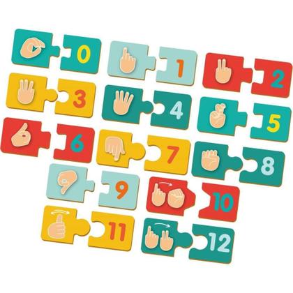 Imagem de QUEBRA-CABECA Madeira Aprendendo Numeros Libras 26PC