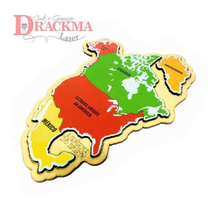 Imagem de Quebra-Cabeça Mapa da América do Norte Educativo Países e Capitais