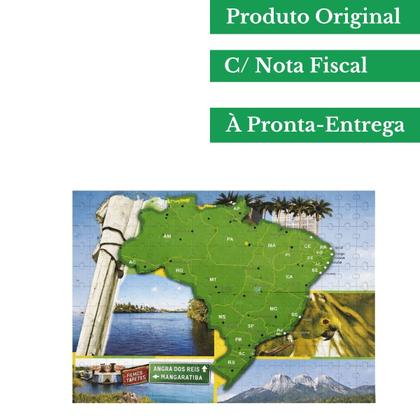 Imagem de Quebra Cabeça Mapa Do Brasil 108 Peças Ideal Pra Aprender Estados Capitais Geografia Brinquedo Infantil Pedagógico - Nig