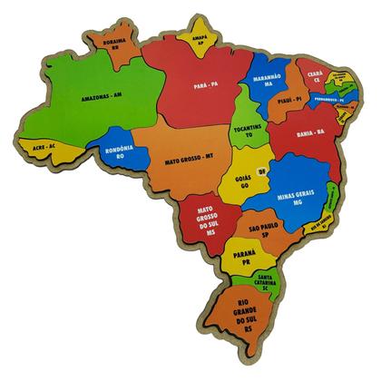 Imagem de Quebra Cabeça Mapa do Brasil Com Regiões Estados E Capitais