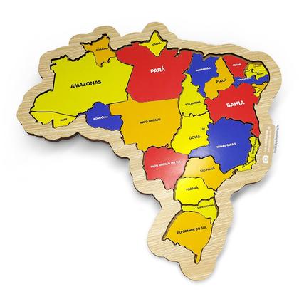 Imagem de Quebra-Cabeça Mapa do Brasil Educativo com Regiões Estados e Capitais - Mia Gato Brinquedos