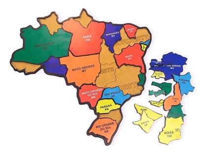 Imagem de Quebra Cabeca Mapa do Brasil G em MDF 2,5mm