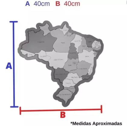 Imagem de Quebra-cabeça Mapa do Brasil - Regiões, Estados e Capitais em Madeira New - 306