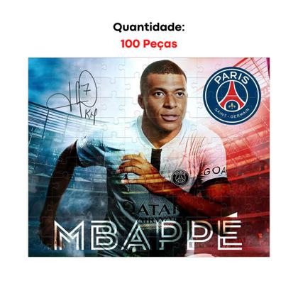 Imagem de Quebra-Cabeça Mbappe 100 Peças Puzzle, Desafie-se e Monte Coleção PSG Mimo Toys - 2307