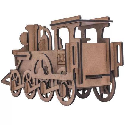 Imagem de Quebra-Cabeça Mdf 3D Trem Locomotiva Pasiani