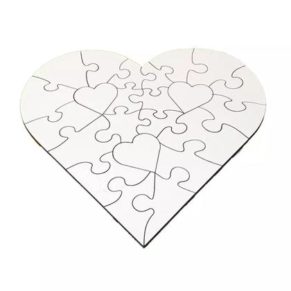 Imagem de Quebra cabeça mdf jack skellington e sally formato coraçao