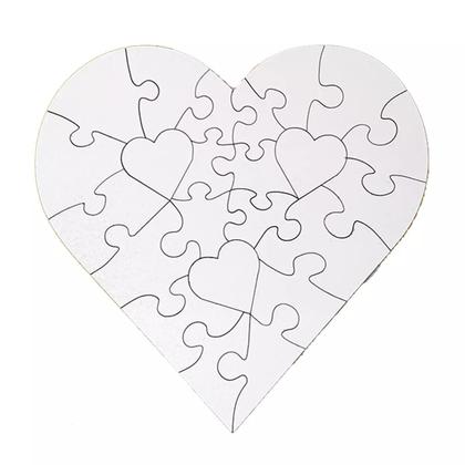 Imagem de Quebra cabeça mdf jack skellington e sally formato coraçao