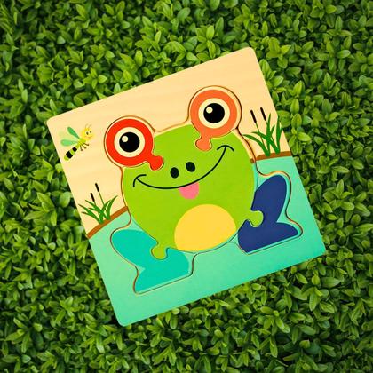 Imagem de Quebra Cabeca MDF Mini 6 Pecas Toymix Sapo 15x15x0,3cm Brinquedo Educativo Recreativo